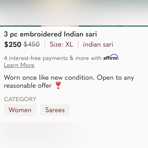 Worn once like new condition 3 peace’s Indian Sarees💐 - Picture 16 of 16